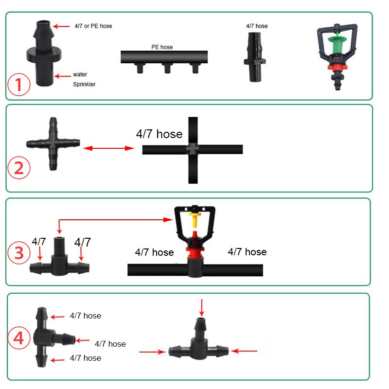Smart Garden Sprinkler System - 50 قطعة موصلات ري بالتنقيط للحدائق،