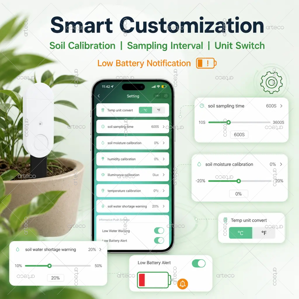 Smart Garden Home Assistant - جهاز اختبار التربة الذكي Zigbee 3.0