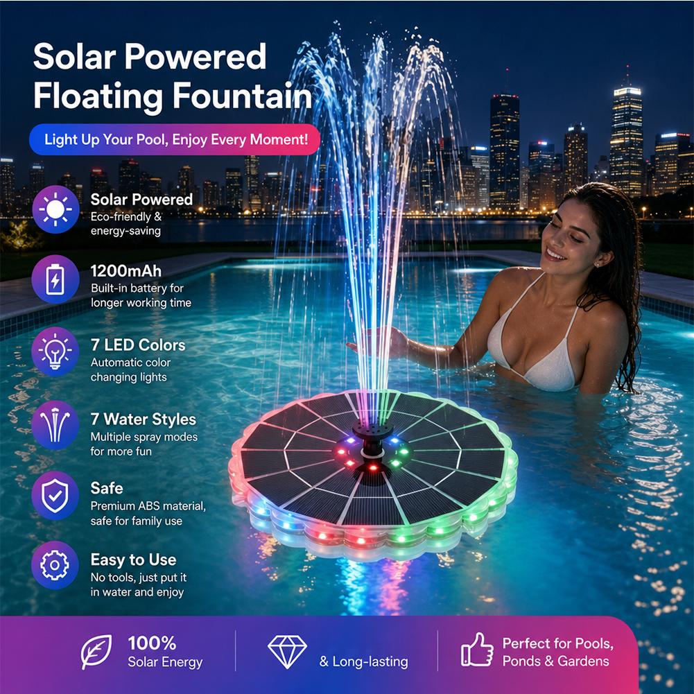 Smart Garden Lighting System - طقم مضخة نافورة شمسية خارجية بقوة
