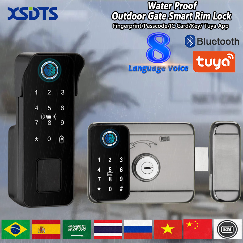 Smart Garden Outdoor - قفل باب ذكي مقاوم للماء بصمة