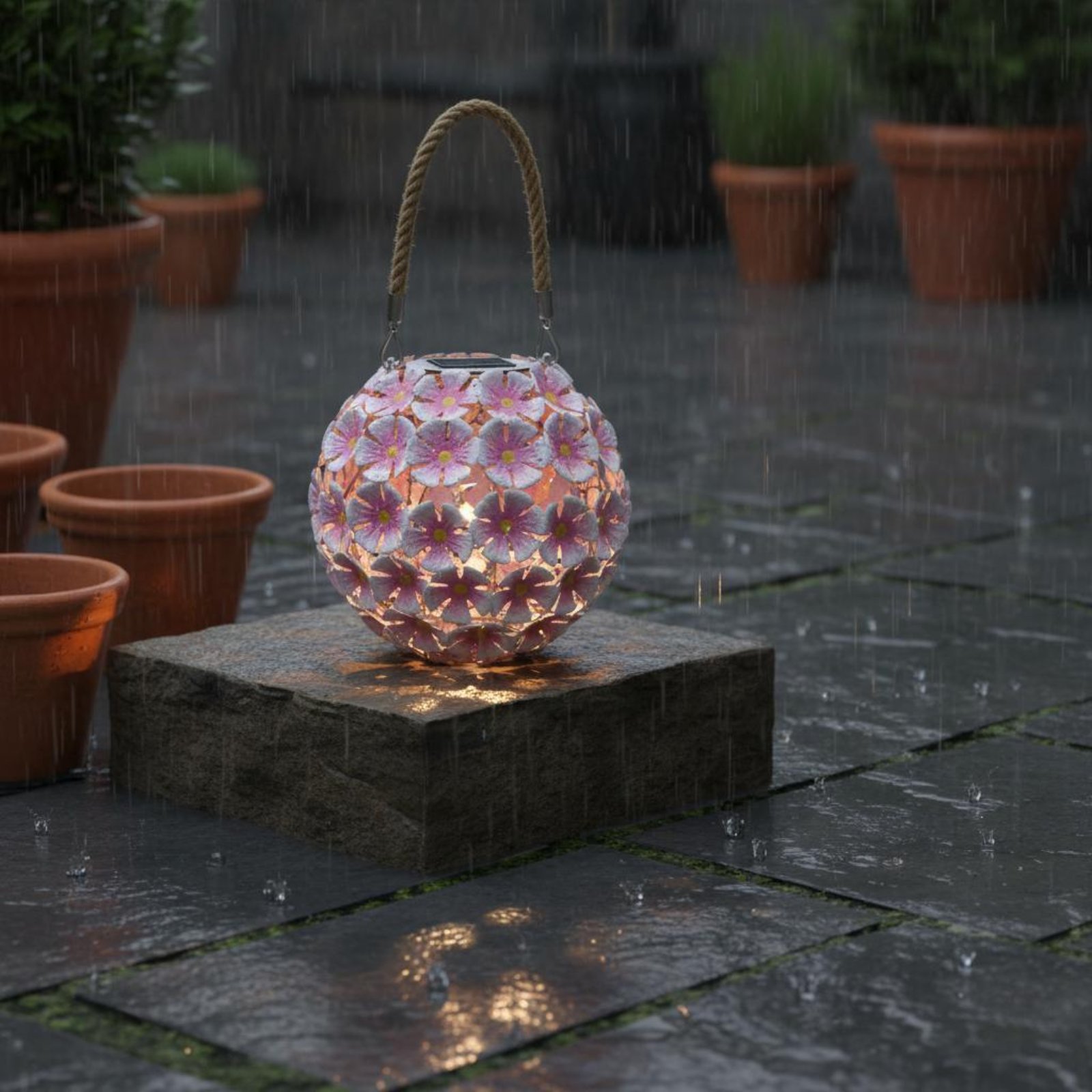 Smart Garden Lanterns - فانوس زهور معلق بإضاءة دافئة بيضاء