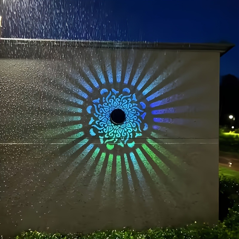 Smart Garden Lighting System - مصباح جداري شمسي LED بتصميم ماندالا،