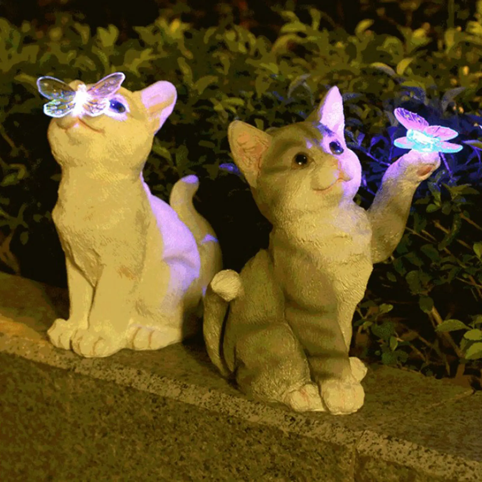 Smart Garden Lighting System - في الهواء الطلق القط النحت تمثال