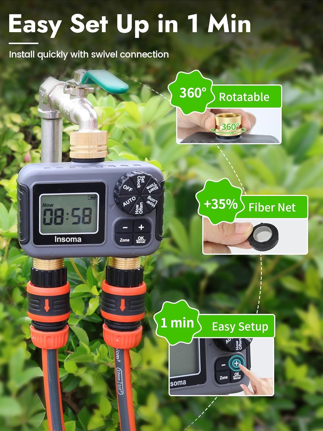 Insoma-نظام ري ذكي ، منافذ مزد - مراجعة Smart Garden Keeper وسعره