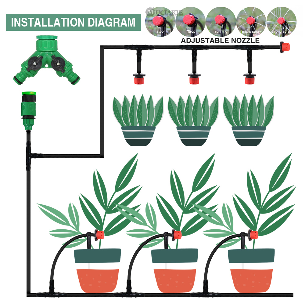 50-5 متر 1/4 ''خرطوم قابل للتع - مراجعة Smart Garden Sprinkler System وسعره